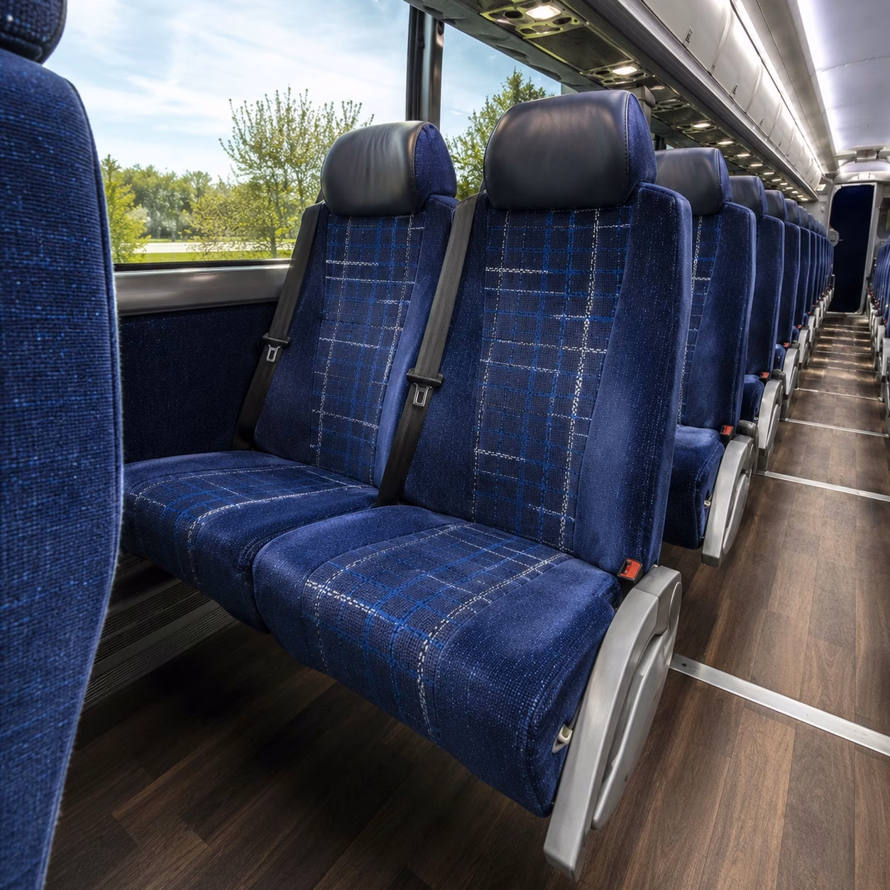 lawrence charter bus rental interior